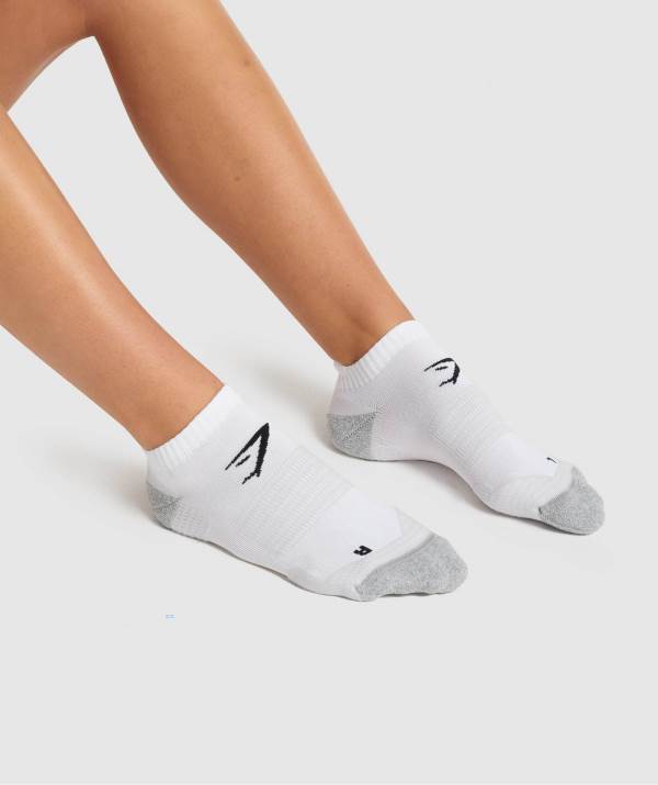 Panske Ponozky Gymshark Ankle Performance Biele | IZ1094576